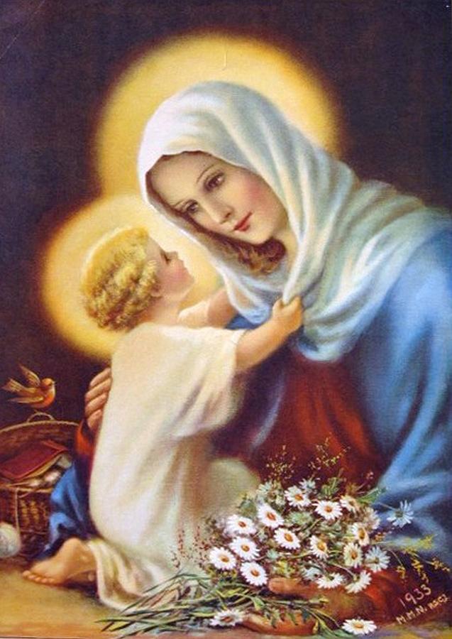 Blessed Virgin and Child Painting by Artist Unknown