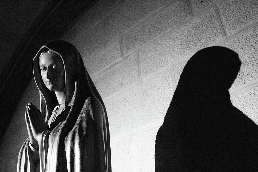 Black And White Photograph - Blessed Virgin of Fiesole Italy by Matthew Wolf