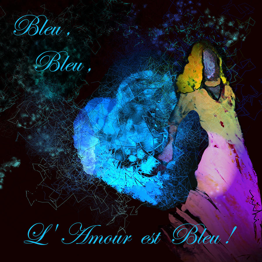 Bleu Bleu L Amour est Bleu Painting by Miki De Goodaboom