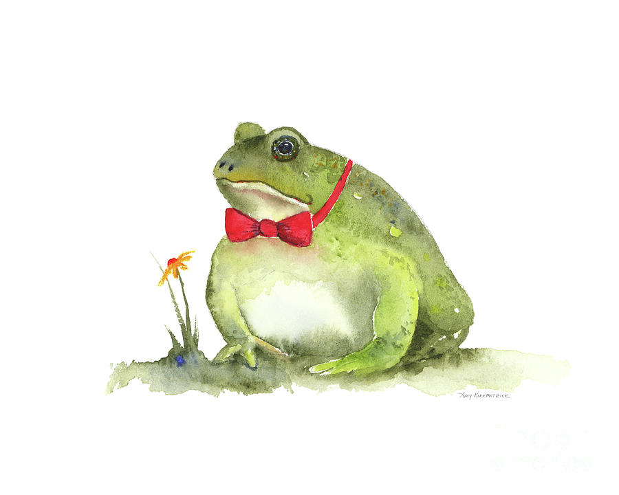 Frog Painting - Blind Date by Amy Kirkpatrick