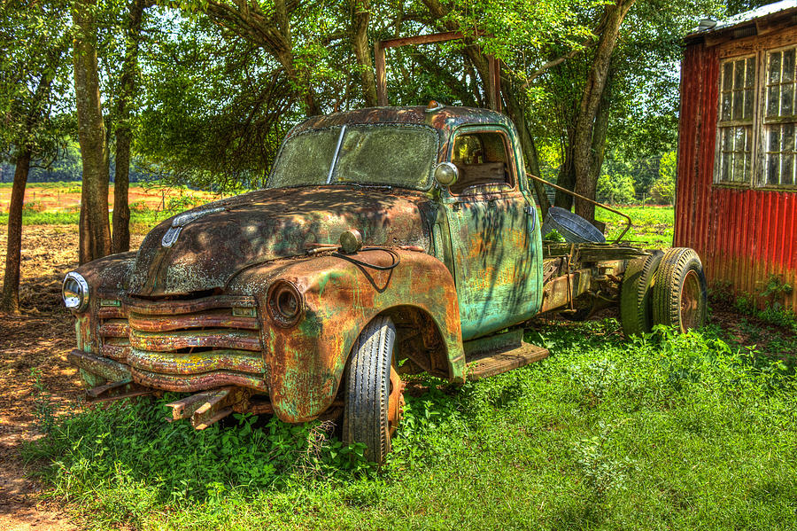 Tree Photograph - Blind In One Eye2 1947 Chevy Flatbed Truck by Reid Callaway