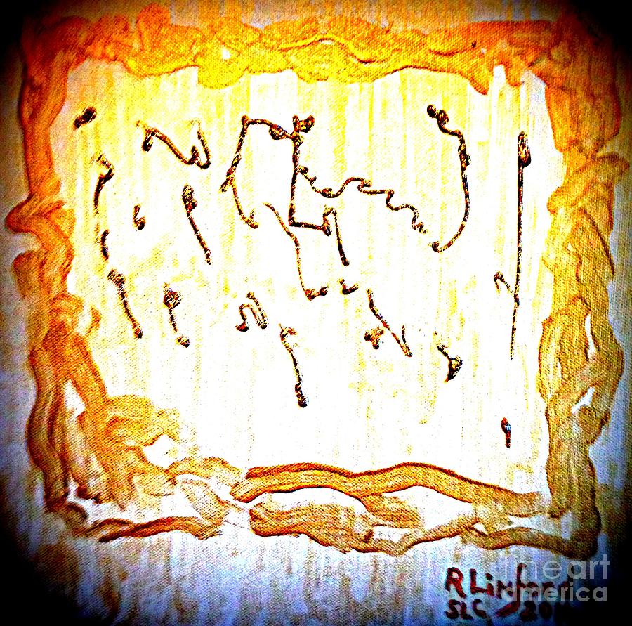 Bling Abstract Internet 5G Gold 2 Painting by Richard W Linford