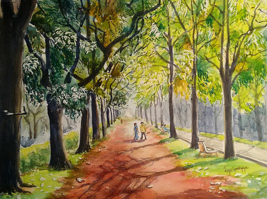 Blissful Shades Of Cubbon Park Painting by Lasya Upadhyaya