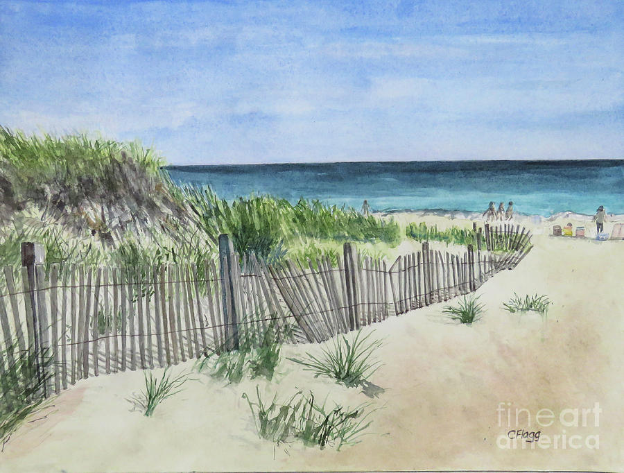 Block Island Beach Painting by Carol Flagg