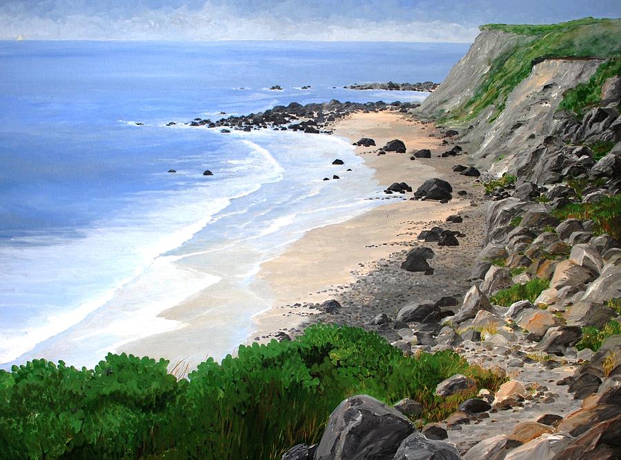 Block Island Beach Painting by Keith Wilkie