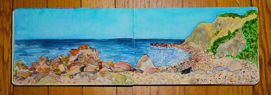 Block Island Beach Painting by Polly Castor