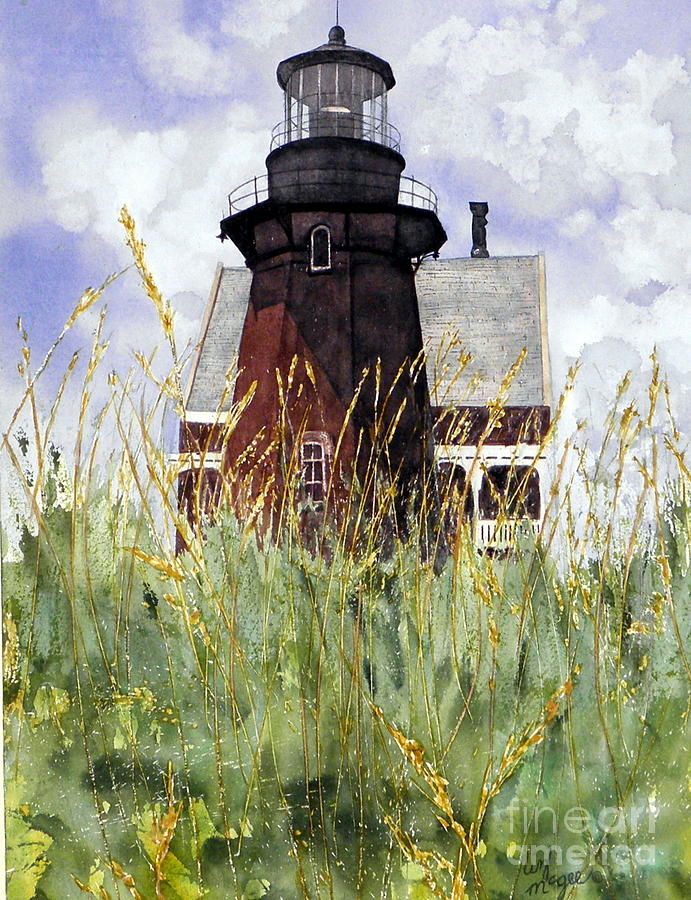 Block Island Southeast Lighthouse Painting by Lizbeth McGee