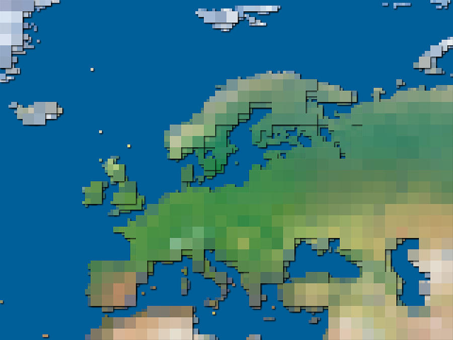 Block Map Europe Digital Art by Frans Blok