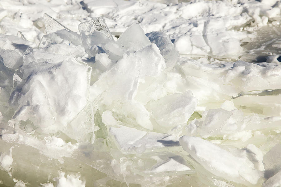 Blocks of ice on frozen Lake Superior, Minnesota Photograph by Karen Foley