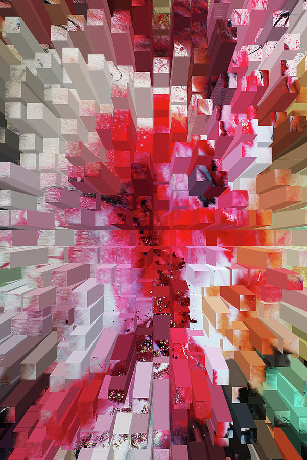 Abstract Digital Art - Blocks by Yuliya Marusina