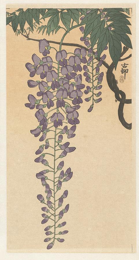 Bloeiende wisteria Painting by Eastern Accents