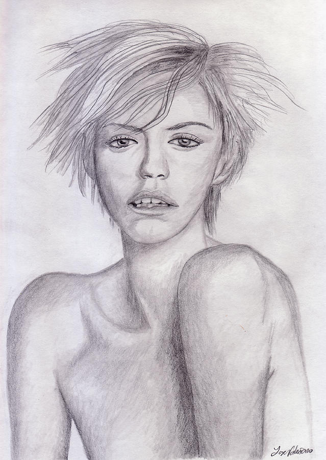 Blond girl Drawing by Martin Valeriano