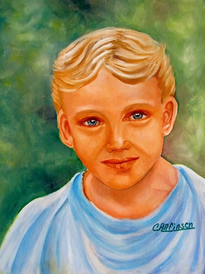 Blonde Boy Painting by Carol Allen Anfinsen