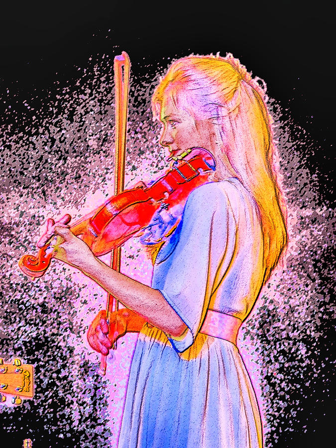 Blonde Fiddler in Blue Photograph by C H Apperson