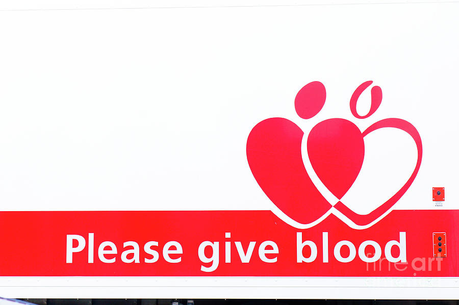 Sign Photograph - Blood donor appeal by Tom Gowanlock