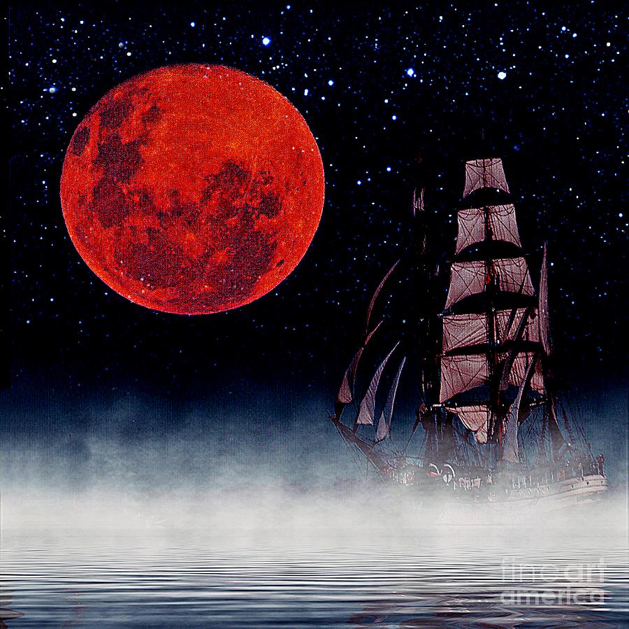 Tall Ships Photograph - Blood Moon by Blair Stuart