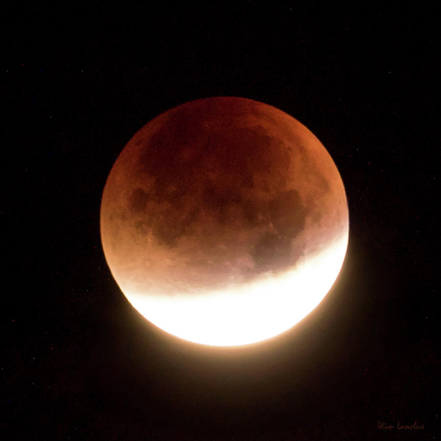 Space Photograph - Blood Moon Eclipse by Wim Lanclus