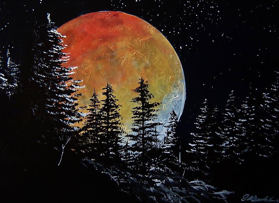 Blood Moon Painting by Eugene Budden - Pixels