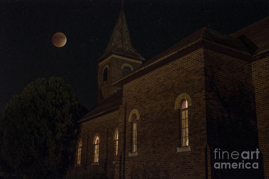 Blood Moon over St. Johns Church Photograph by Keith Kapple