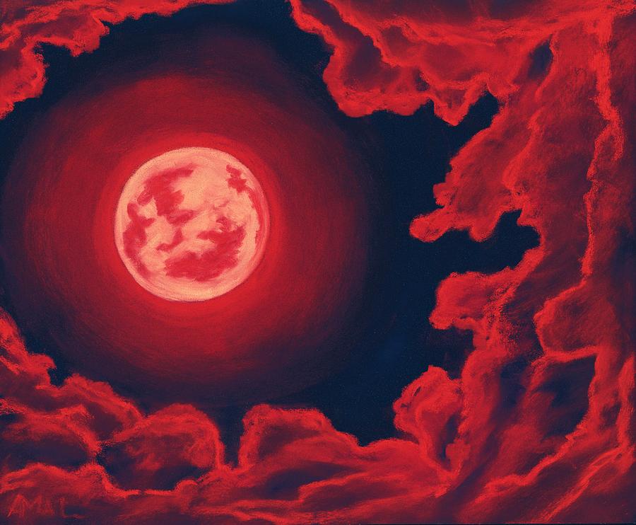 Blood Moon - Sky and Clouds Collection Painting by Anastasiya Malakhova