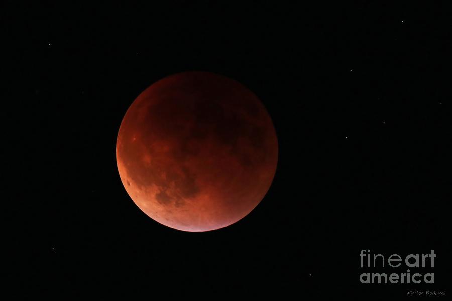 Moon Photograph - Blood Moon by Winston Rockwell