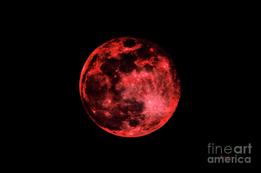 Blood Red Moonscape 3644B Photograph by Ricardos Creations