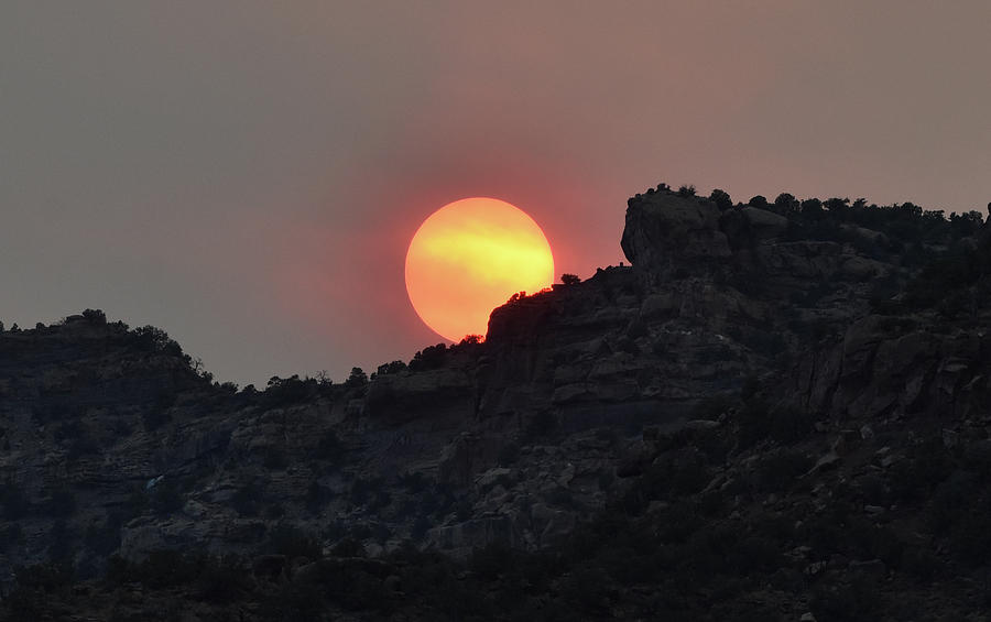 Blood Red Sun, Seen Through Wildfire Smoke Photograph by Ben Foster