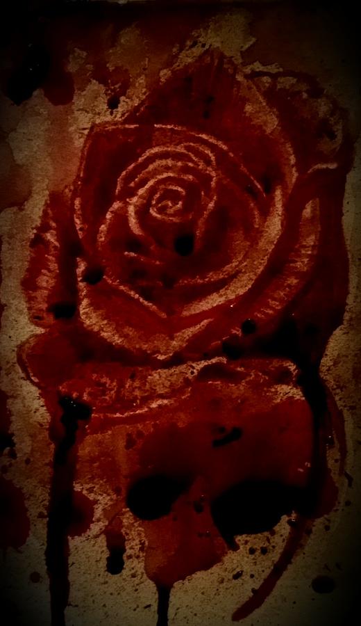 Blood Rose number 2 Painting by Ryan Almighty