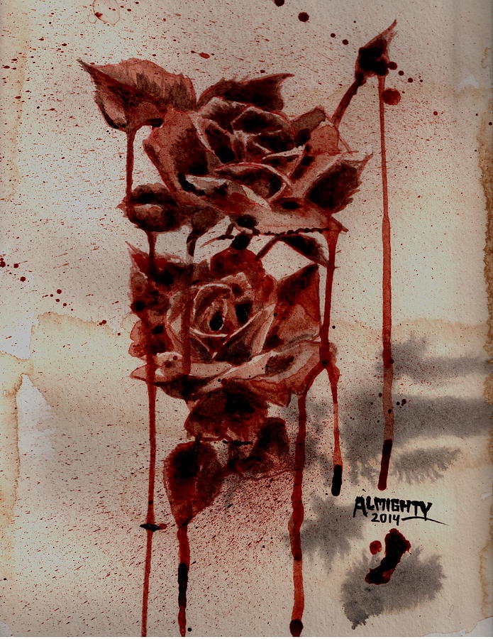 Blood Roses Painting by Ryan Almighty