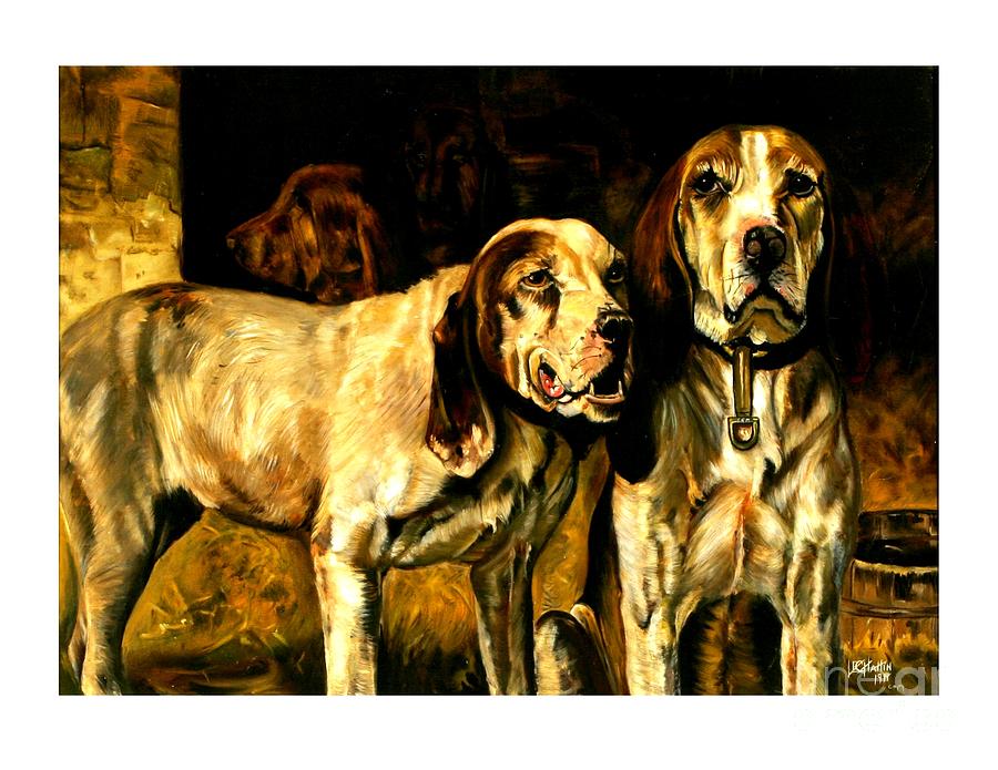 Bloodhounds 1914 Painting by Peter Ogden