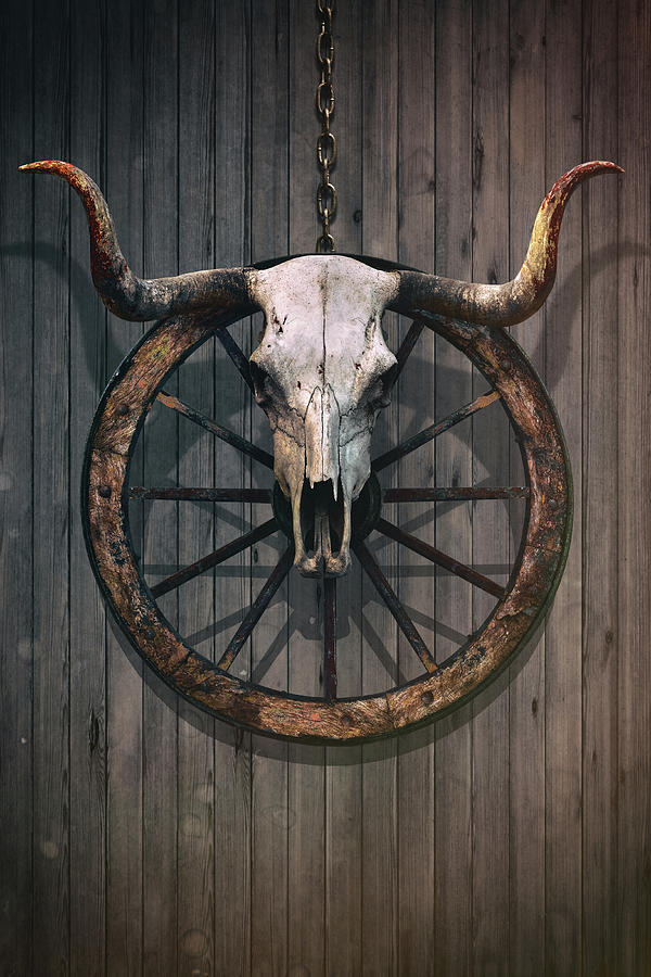 Bloody Bull Skull Photograph by Carlos Caetano
