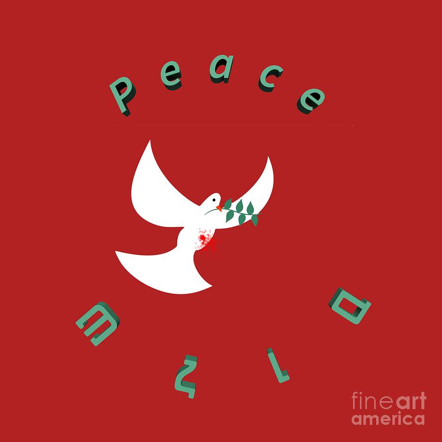 Up Movie Digital Art - bloody peace Wounded dove symbol of peace  by Ilan Rosen