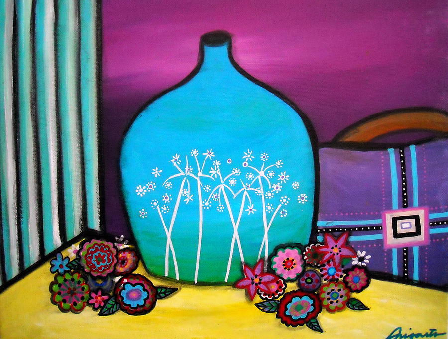 Bloom And Vase Painting by Pristine Cartera Turkus