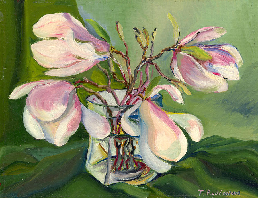 Still Life Painting - Bloom Magnolia by Tatiana Rodionova Still Life Painting - Bloom Magnolia by Tatiana Rodionova