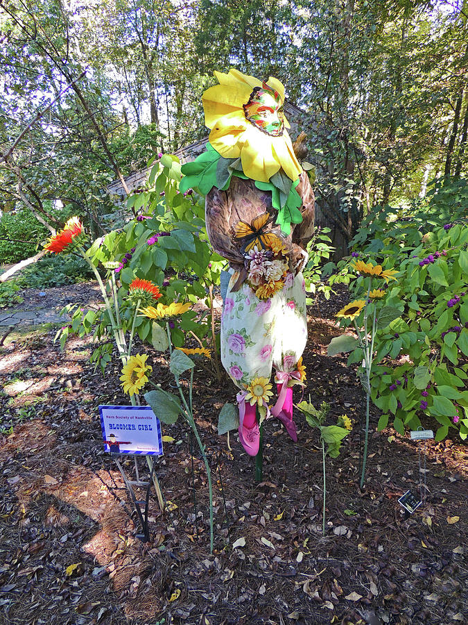 Halloween Photograph - Bloomer Girl Scarecrow 2 at Cheekwood Botanical Gardens by Marian Bell