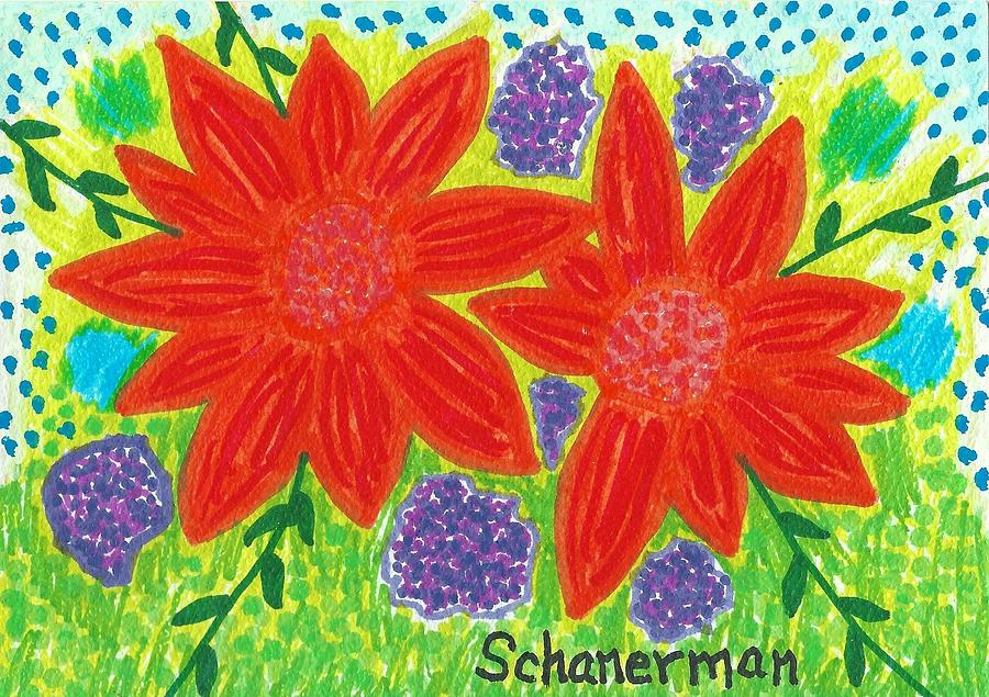 Bloomin Blossoms Drawing by Susan Schanerman