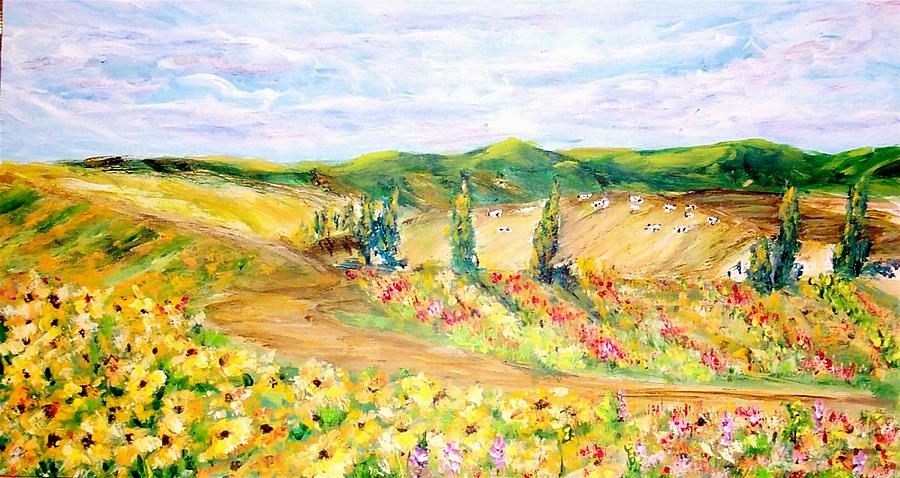 Blooming Fields  Painting by Mary Sedici