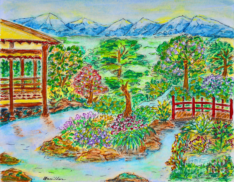 Blooming Garden Painting by Olga Hamilton