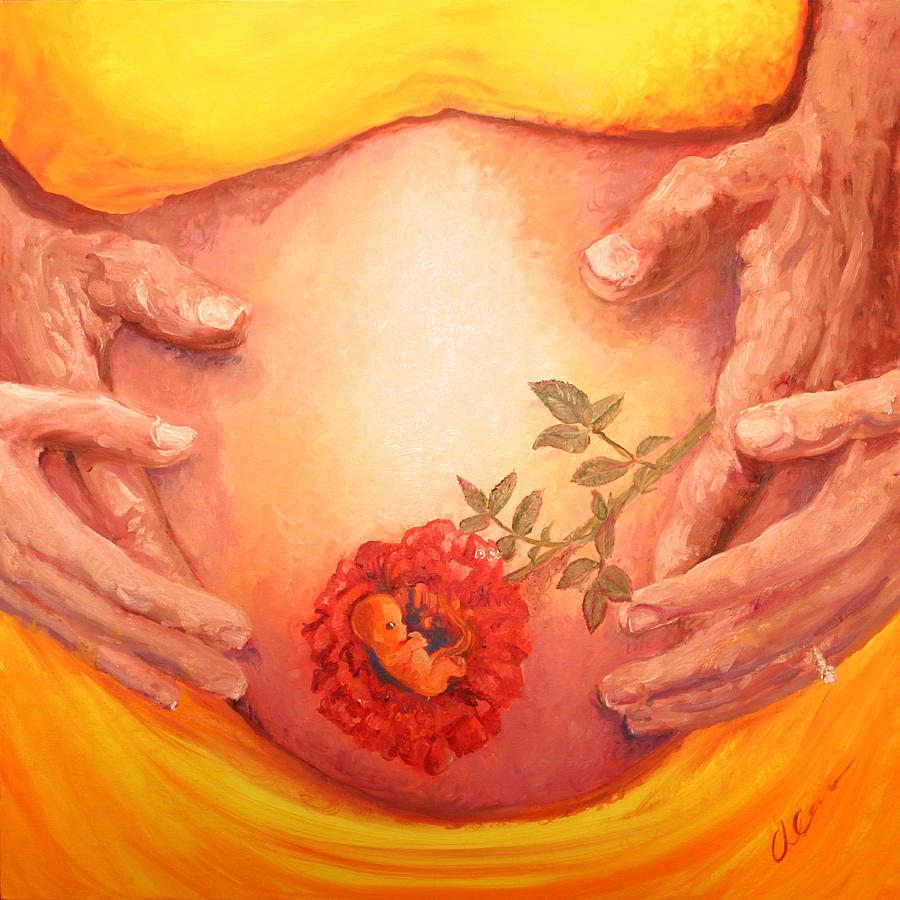 Blooming in the Womb Painting by Alan Schwartz