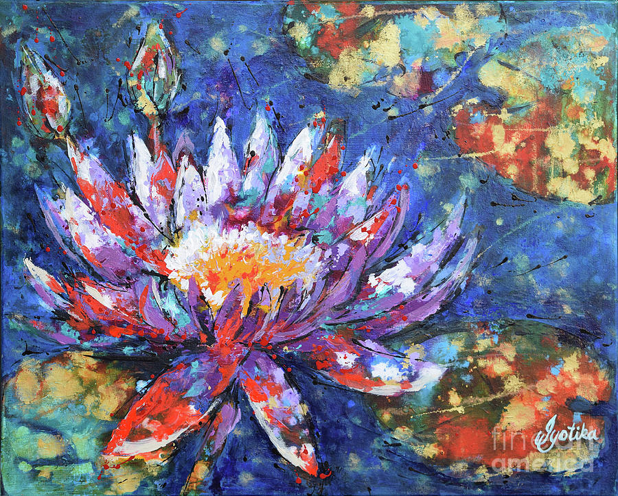 Blooming Lotus Painting by Jyotika Shroff