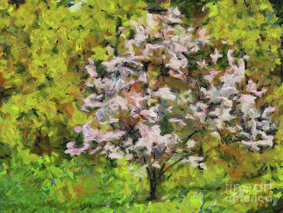 Blooming Magnolia Painting by Dragica Micki Fortuna