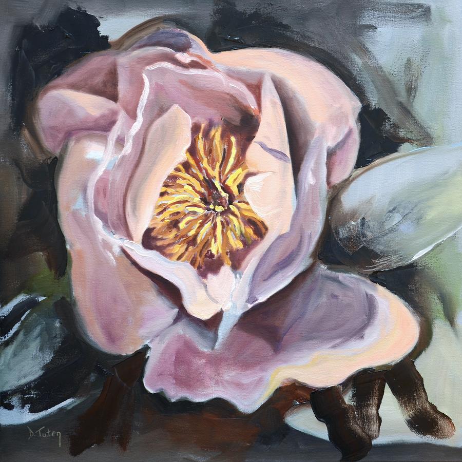 Blooming Peony Painting Painting by Donna Tuten