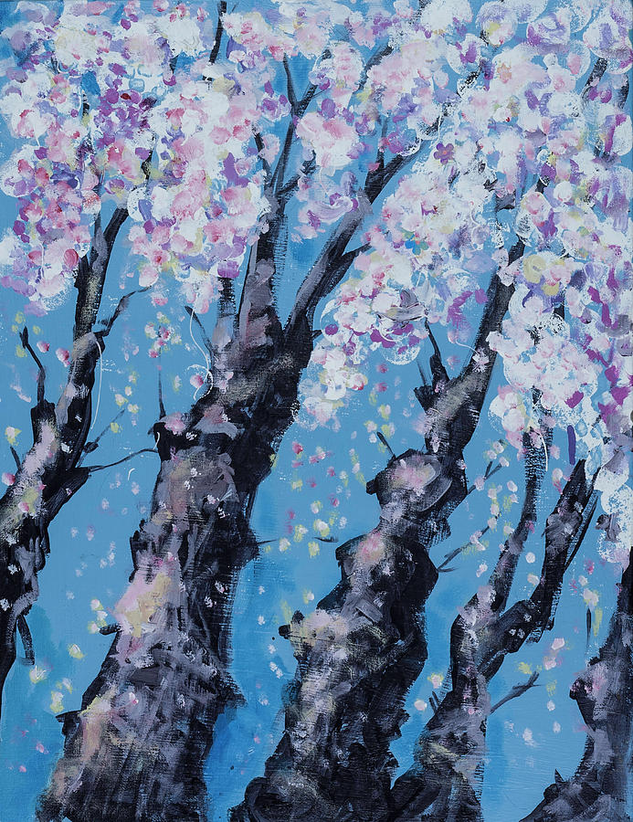 Blooming trees Painting by Maxim Komissarchik