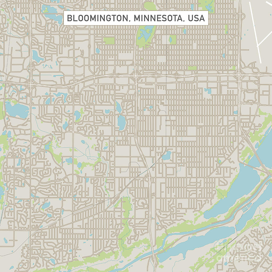 Bloomington Minnesota US City Street Map Digital Art by Frank Ramspott ...