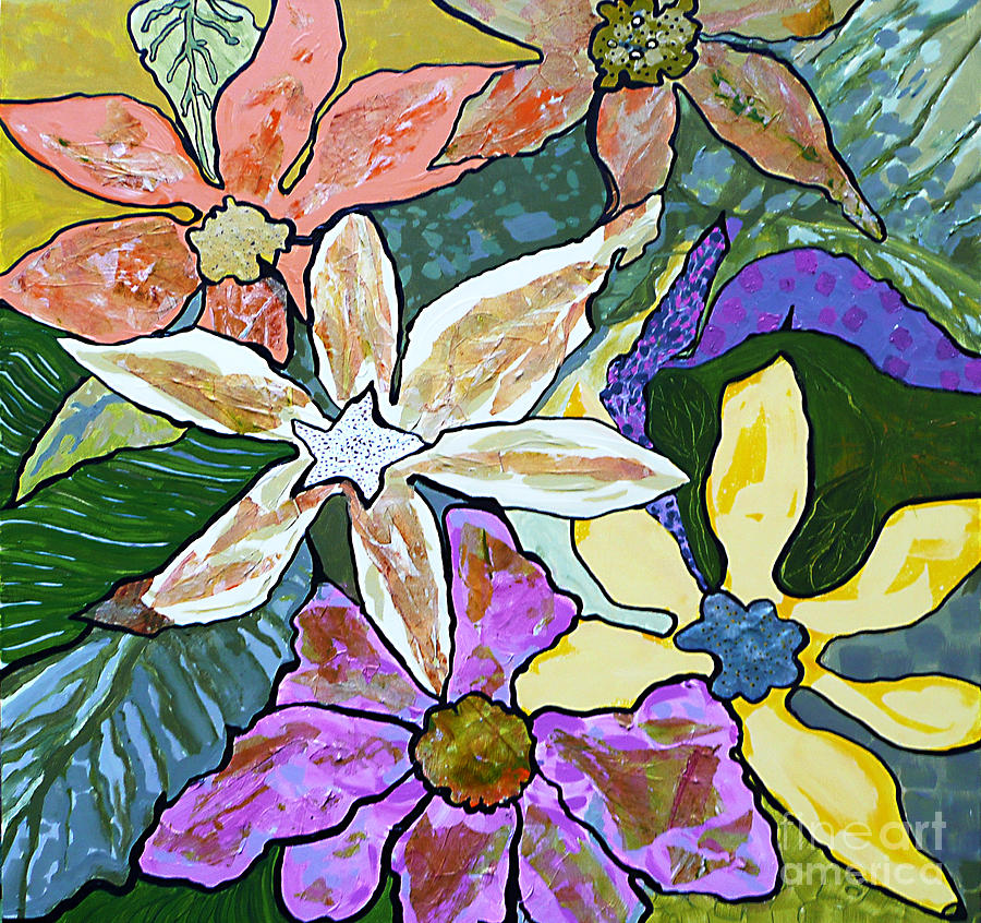 Blooms Painting by Marilyn Brooks