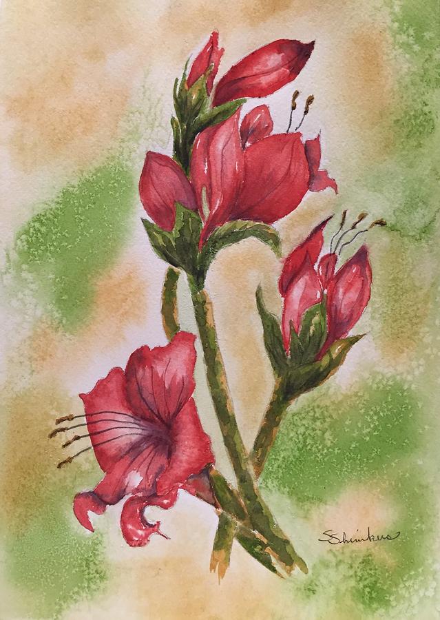 Blooms 'N Red Painting by Sylvia Shimkus - Pixels