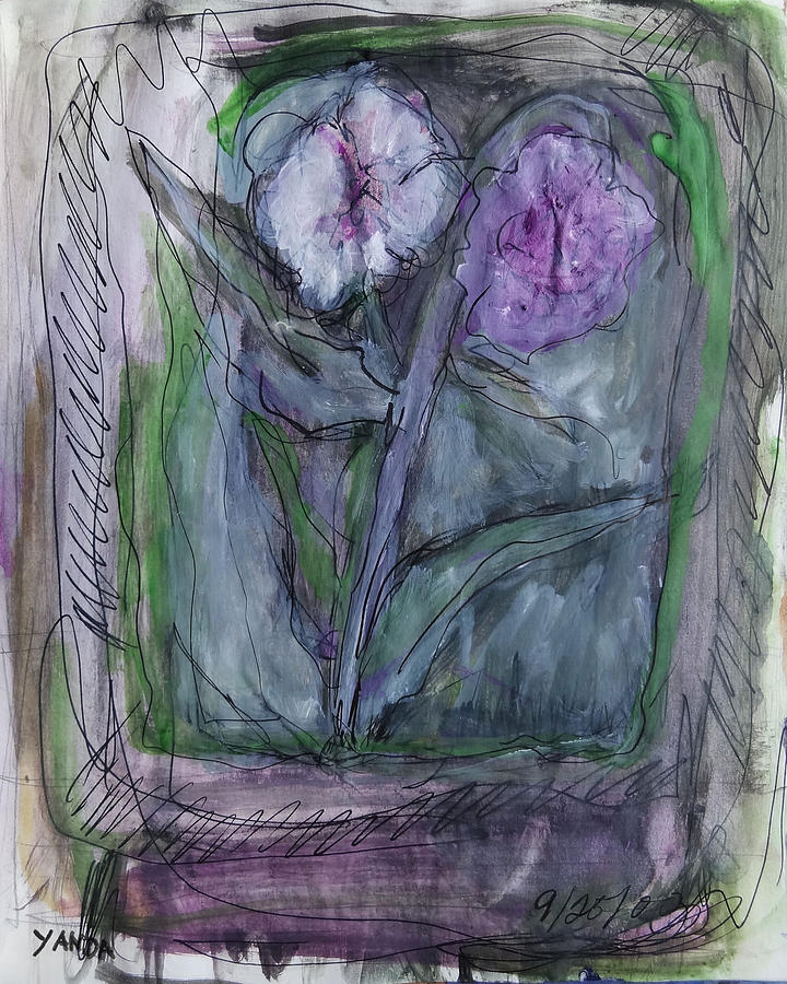 Blooms of Lavender Mixed Media by Katt Yanda