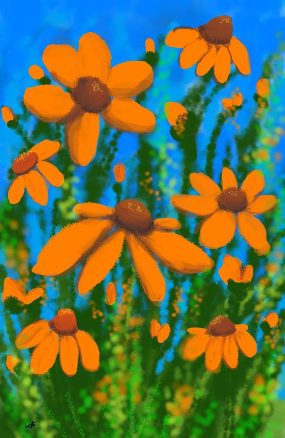 Blooms of Orange Digital Art by Kathleen Hromada