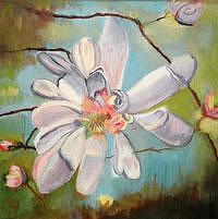 Floral Painting - Blooms Series II - White Blossom by Glynnis Sorrentino Floral Painting - Blooms Series II - White Blossom by Glynnis Sorrentino