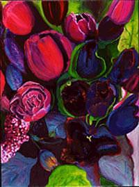 Flowers Painting - Blooms Series II -Tulips by Glynnis Sorrentino Flowers Painting - Blooms Series II -Tulips by Glynnis Sorrentino